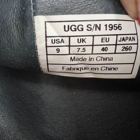 UGG Australia Rosabella Platform Black Suede Tall Wooden Heel Boots 9 - Picture 8 of 11